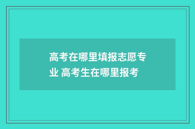 高考在哪里填报志愿专业 高考生在哪里报考