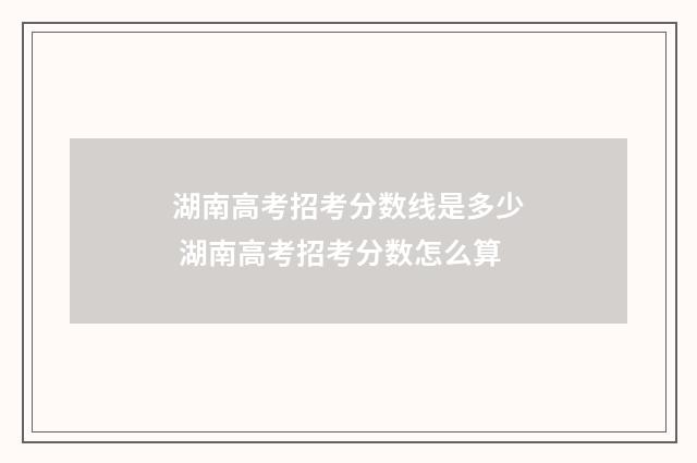 湖南高考招考分数线是多少 湖南高考招考分数怎么算