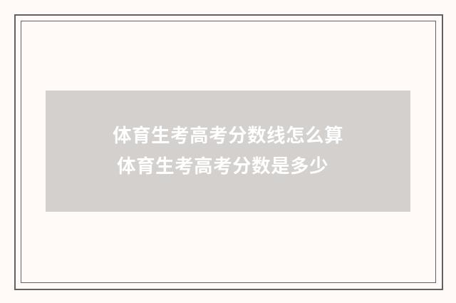 体育生考高考分数线怎么算 体育生考高考分数是多少
