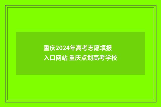重庆2024年高考志愿填报入口网站 重庆点划高考学校