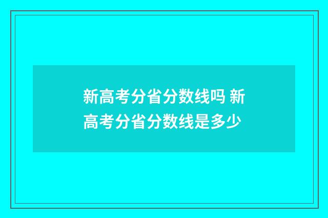 新高考分省分数线吗 新高考分省分数线是多少