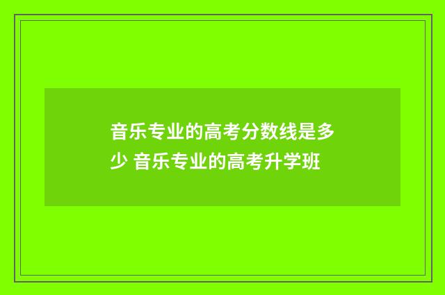音乐专业的高考分数线是多少 音乐专业的高考升学班