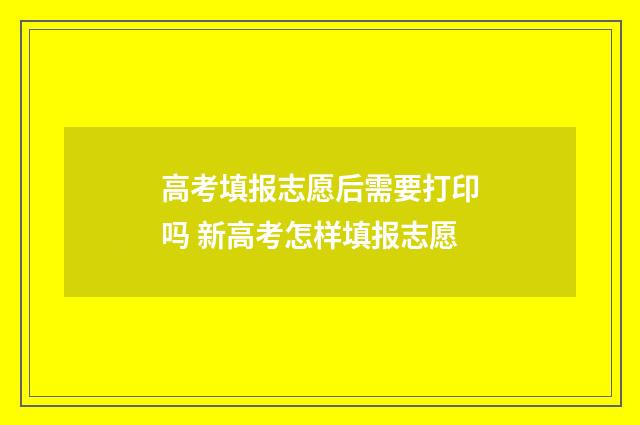 高考填报志愿后需要打印吗 新高考怎样填报志愿
