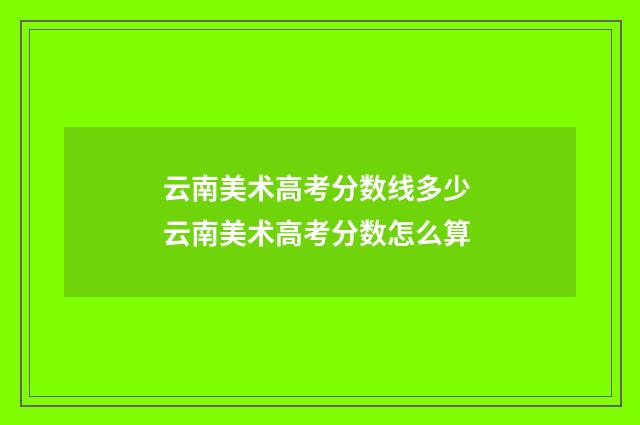 云南美术高考分数线多少 云南美术高考分数怎么算