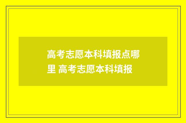 高考志愿本科填报点哪里 高考志愿本科填报