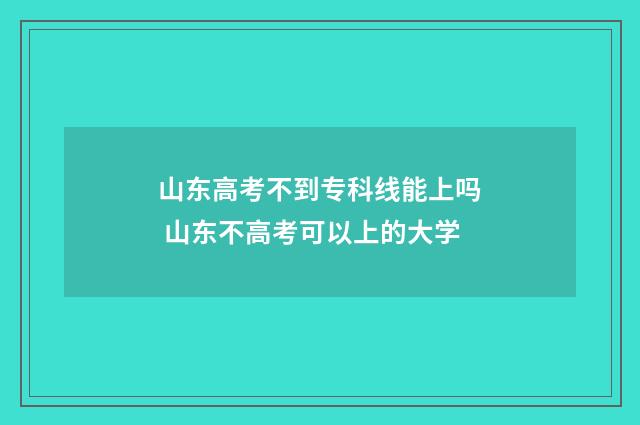 山东高考不到专科线能上吗 山东不高考可以上的大学