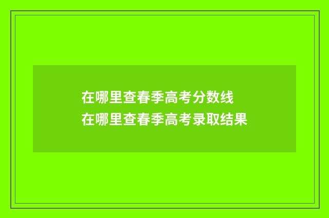 在哪里查春季高考分数线 在哪里查春季高考录取结果