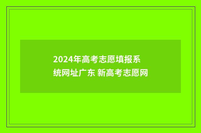 2024年高考志愿填报系统网址广东 新高考志愿网