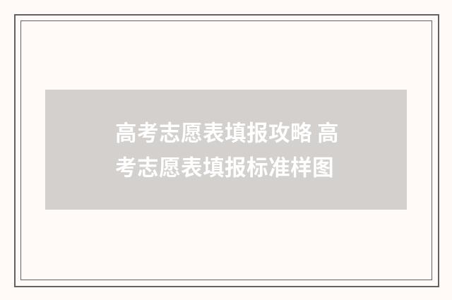 高考志愿表填报攻略 高考志愿表填报标准样图