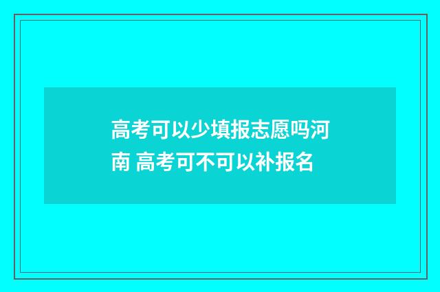 高考可以少填报志愿吗河南 高考可不可以补报名