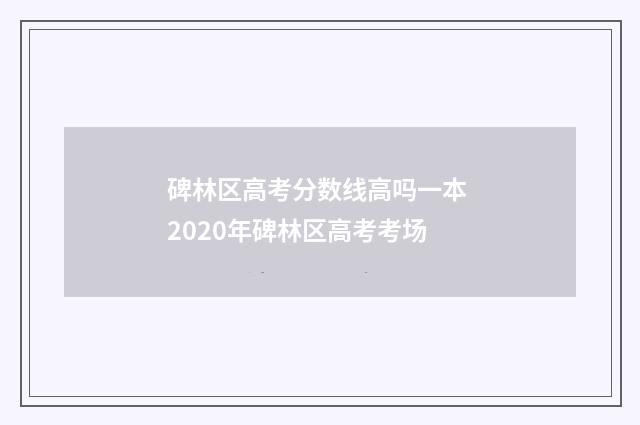 碑林区高考分数线高吗一本 2020年碑林区高考考场