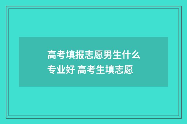 高考填报志愿男生什么专业好 高考生填志愿