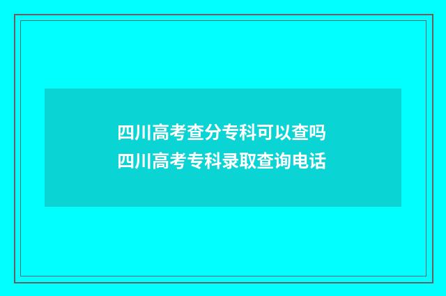 四川高考查分专科可以查吗 四川高考专科录取查询电话