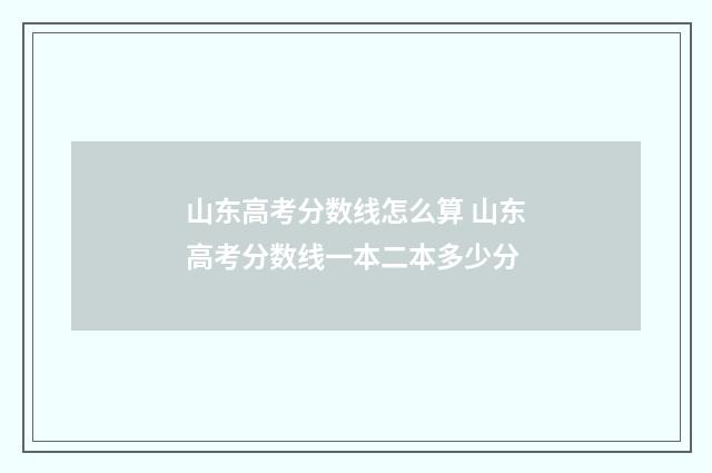 山东高考分数线怎么算 山东高考分数线一本二本多少分