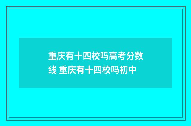 重庆有十四校吗高考分数线 重庆有十四校吗初中