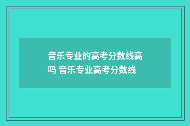 音乐专业的高考分数线高吗 音乐专业高考分数线