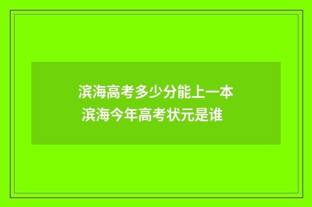 滨海高考多少分能上一本 滨海今年高考状元是谁