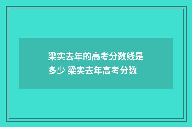 梁实去年的高考分数线是多少 梁实去年高考分数