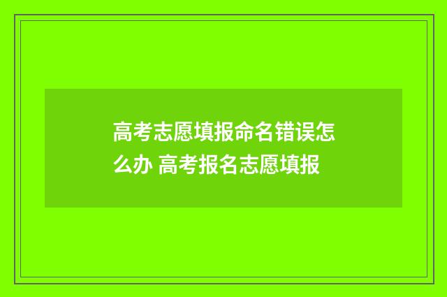 高考志愿填报命名错误怎么办 高考报名志愿填报