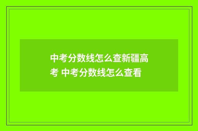 中考分数线怎么查新疆高考 中考分数线怎么查看