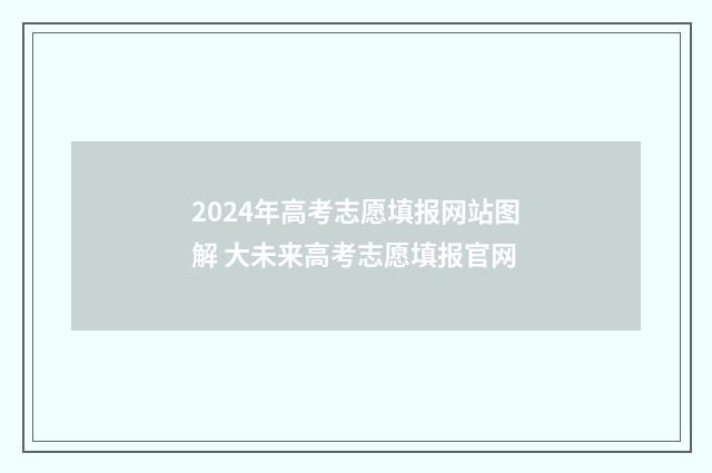 2024年高考志愿填报网站图解 大未来高考志愿填报官网