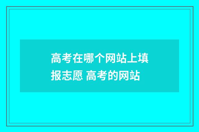 高考在哪个网站上填报志愿 高考的网站
