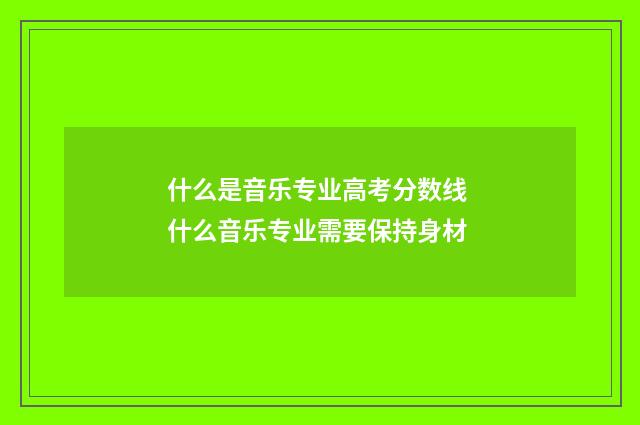 什么是音乐专业高考分数线 什么音乐专业需要保持身材