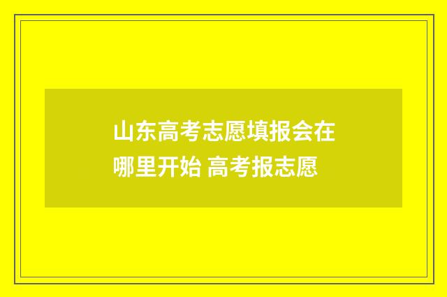 山东高考志愿填报会在哪里开始 高考报志愿