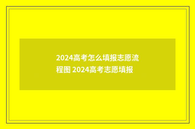 2024高考怎么填报志愿流程图 2024高考志愿填报