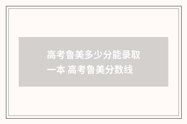 高考鲁美多少分能录取一本 高考鲁美分数线