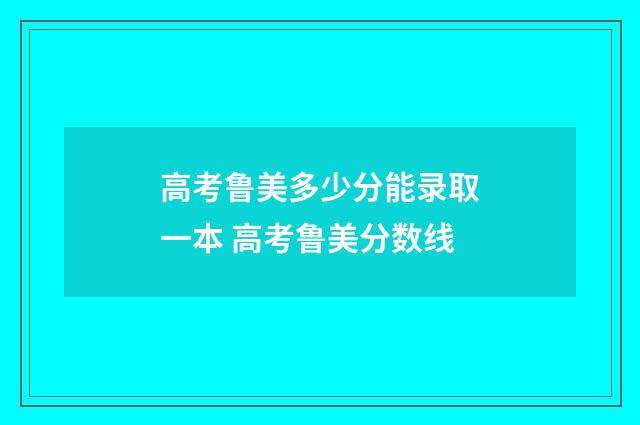 高考鲁美多少分能录取一本 高考鲁美分数线
