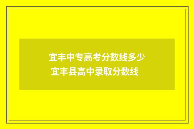宜丰中专高考分数线多少 宜丰县高中录取分数线