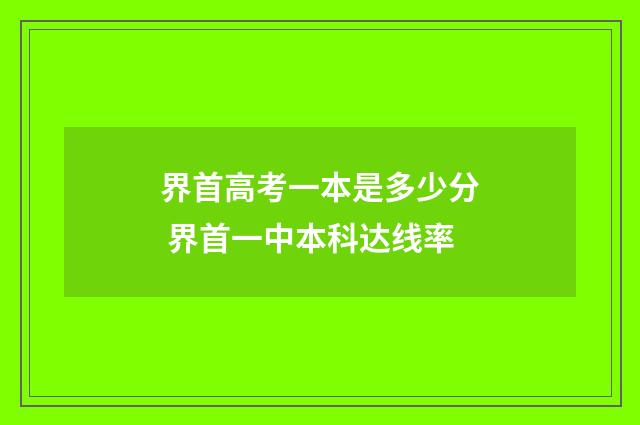 界首高考一本是多少分 界首一中本科达线率