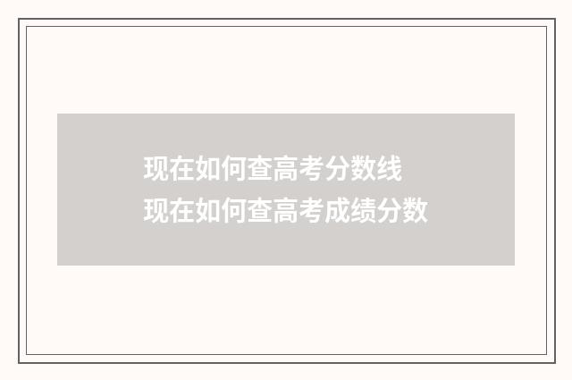 现在如何查高考分数线 现在如何查高考成绩分数