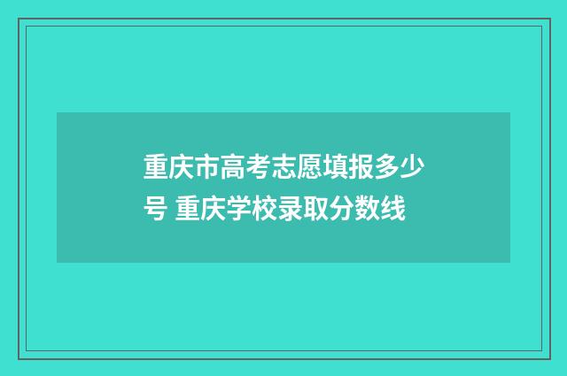 重庆市高考志愿填报多少号 重庆学校录取分数线