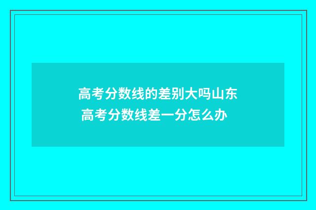 高考分数线的差别大吗山东 高考分数线差一分怎么办