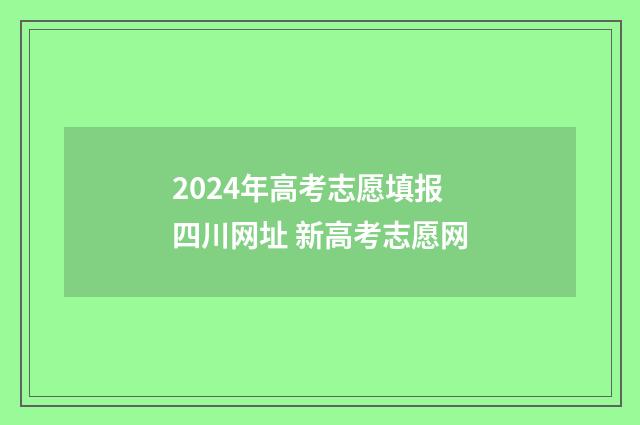 2024年高考志愿填报四川网址 新高考志愿网