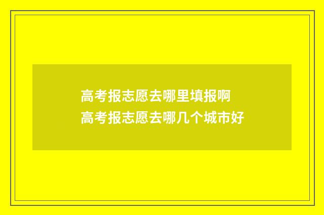 高考报志愿去哪里填报啊 高考报志愿去哪几个城市好