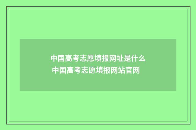 中国高考志愿填报网址是什么 中国高考志愿填报网站官网
