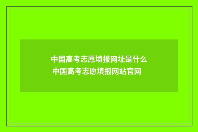 中国高考志愿填报网址是什么 中国高考志愿填报网站官网