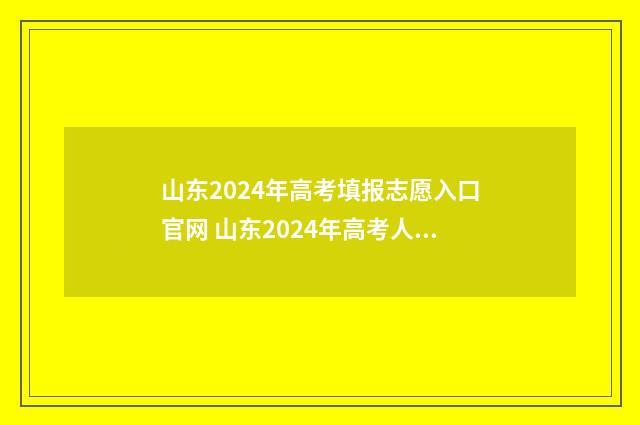 山东2024年高考填报志愿入口官网 山东2024年高考人数大概是多少