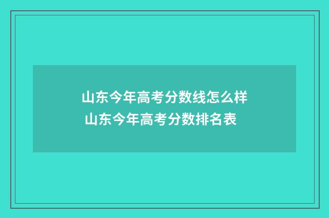 山东今年高考分数线怎么样 山东今年高考分数排名表