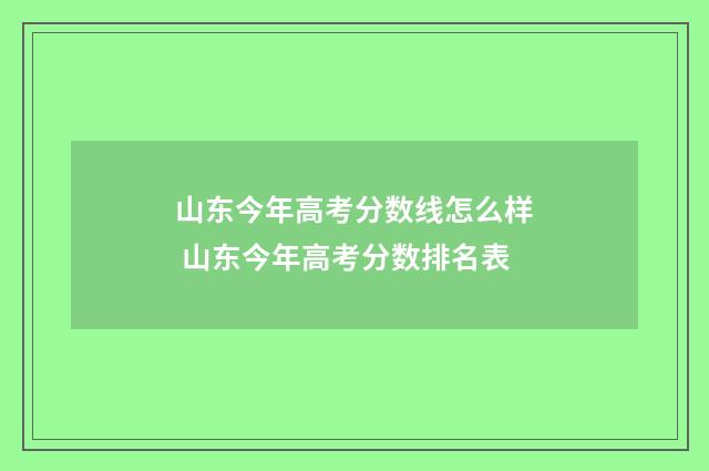 山东今年高考分数线怎么样 山东今年高考分数排名表