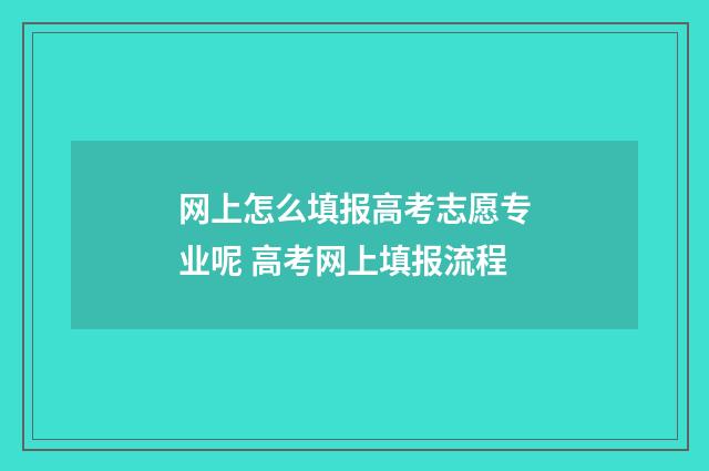 网上怎么填报高考志愿专业呢 高考网上填报流程