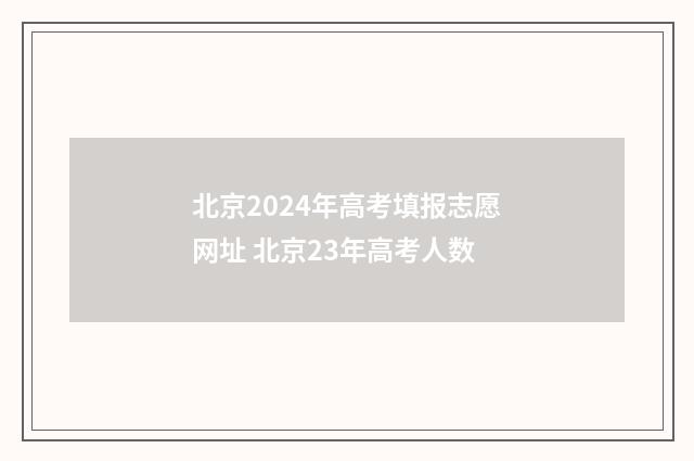 北京2024年高考填报志愿网址 北京23年高考人数