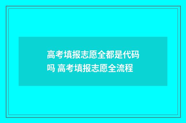 高考填报志愿全都是代码吗 高考填报志愿全流程