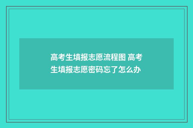 高考生填报志愿流程图 高考生填报志愿密码忘了怎么办