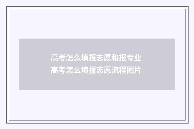 高考怎么填报志愿和报专业 高考怎么填报志愿流程图片
