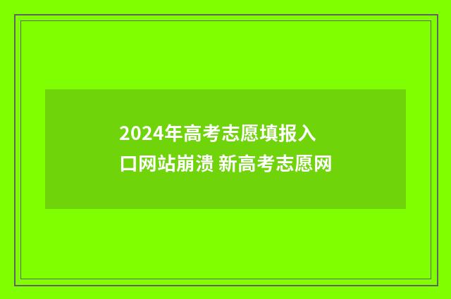2024年高考志愿填报入口网站崩溃 新高考志愿网