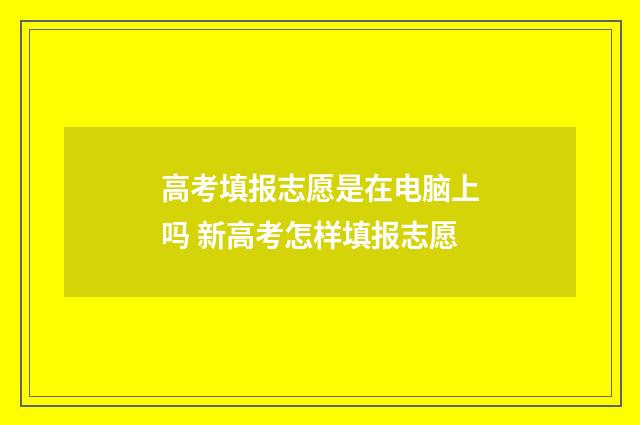 高考填报志愿是在电脑上吗 新高考怎样填报志愿